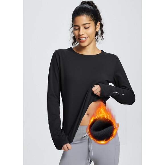 Women’s Thermal Fleece Shirt with Balaclava Thumb Holes for Winter Outdoor - Picture 6 of 7